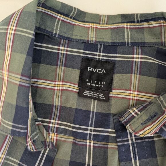 RVCA Button Down Short Sleeve Shirt Size Small Men's - Picture 6 of 7